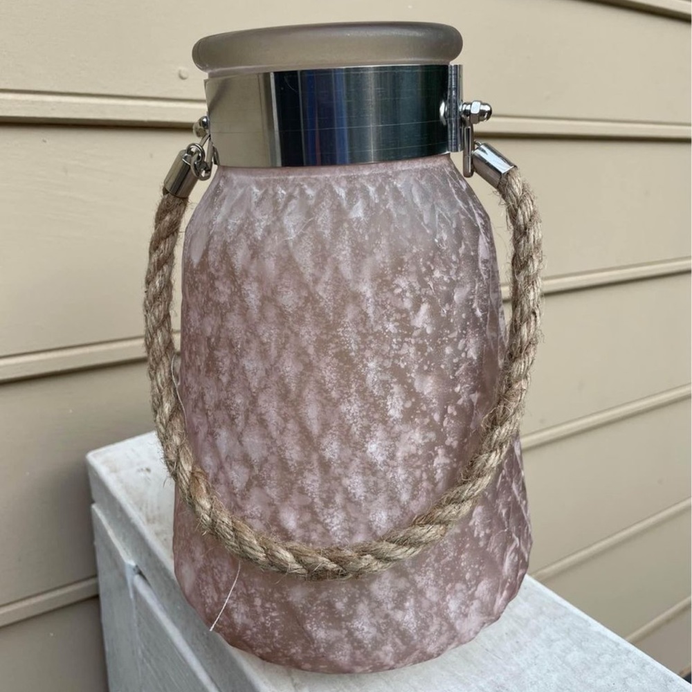 9 blush colored lantern/vases